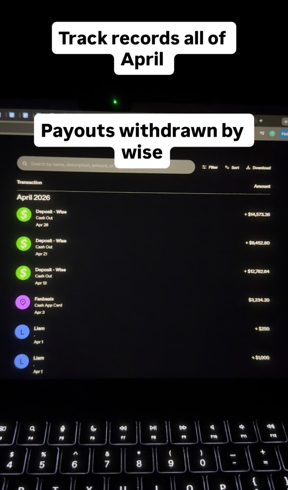 April Payouts Withdrawn Via Wise