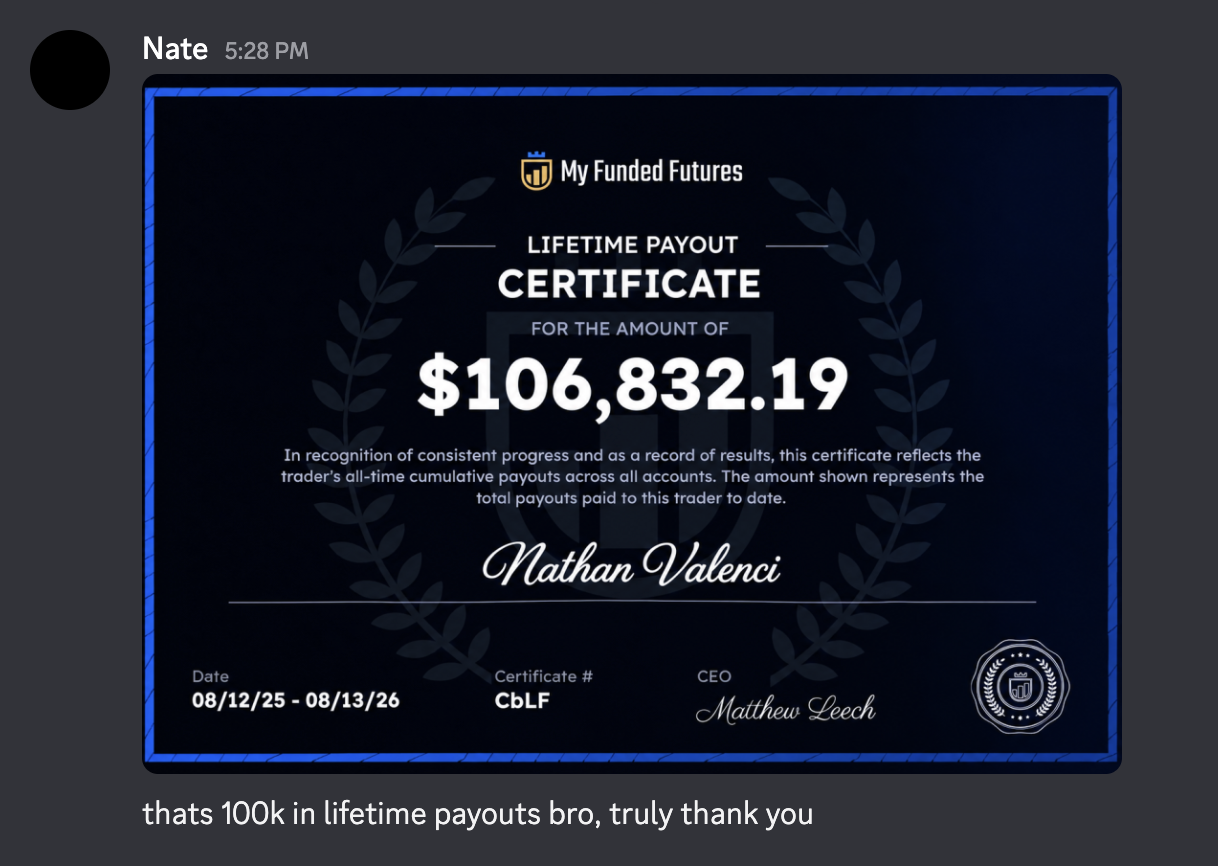 Payout proof from Nate